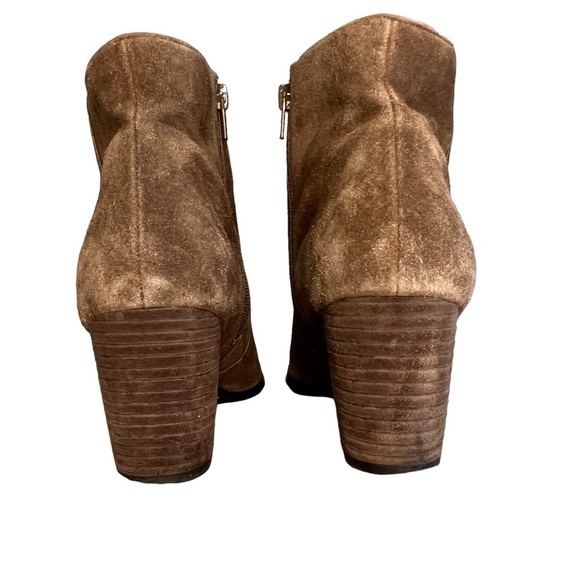 J. Jill Brown Suede Ankle Booties Block Tacked Heel Size 10 - Picture 5 of 11